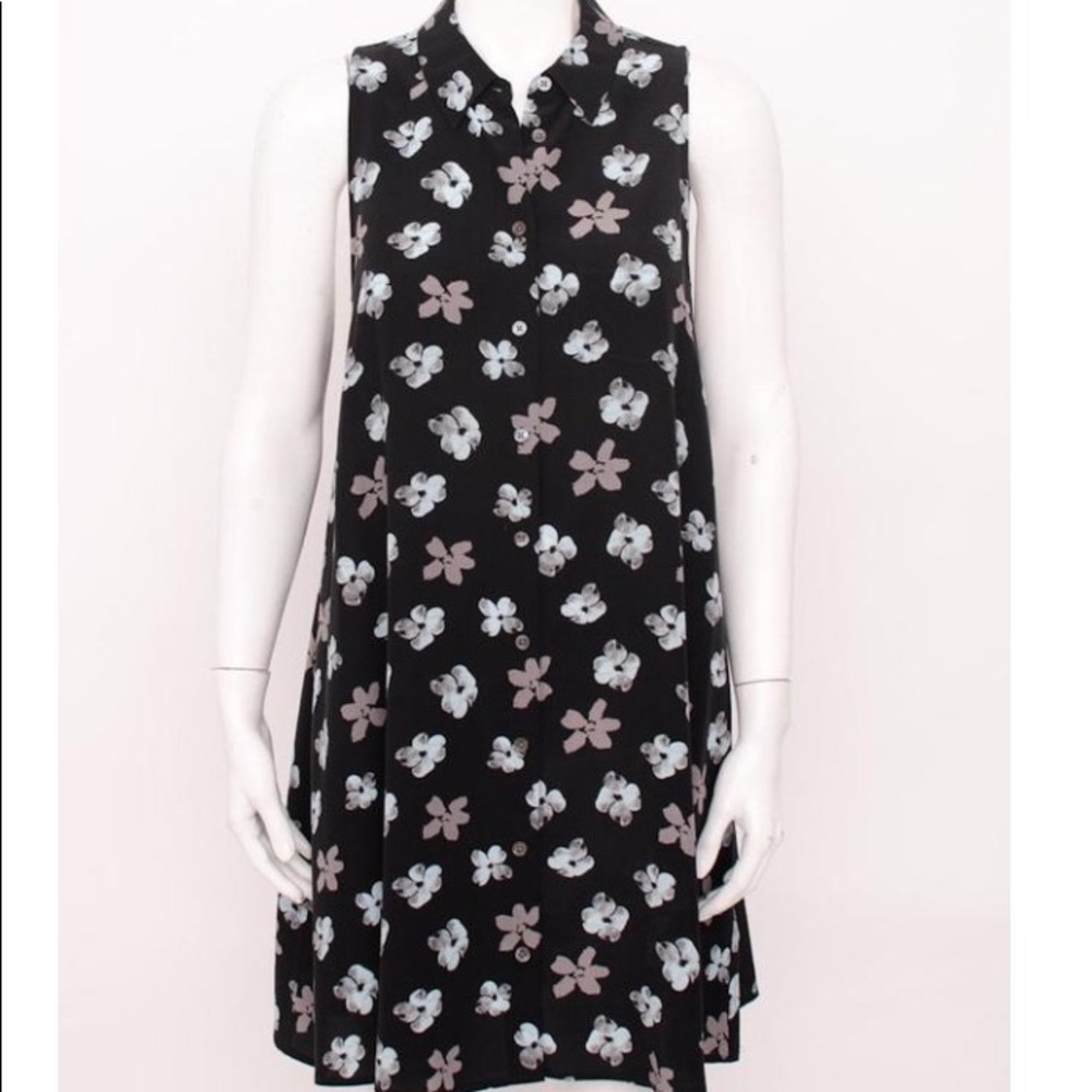 Equipment Mina petunia floral print silk dress
